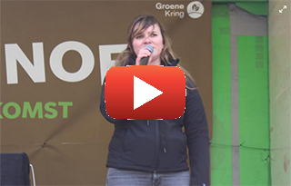 Mieke Vanderschueren spreekt op betoging Groene Kring te Brussel