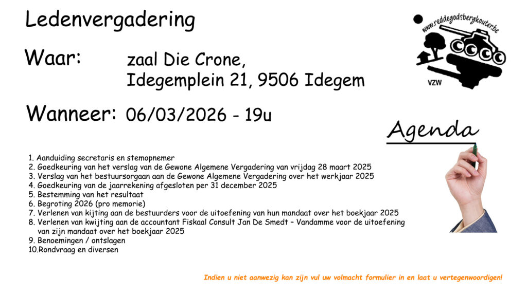 Red De Godsbergkouter - Ledenvergadering - 06 maart 2026